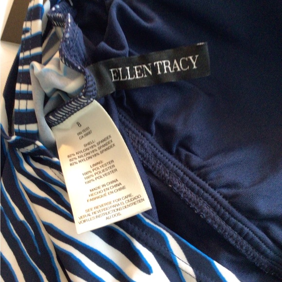 NWT Ellen Tracy blue white striped spaghetti strap top size 8 - Picture 6 of 7
